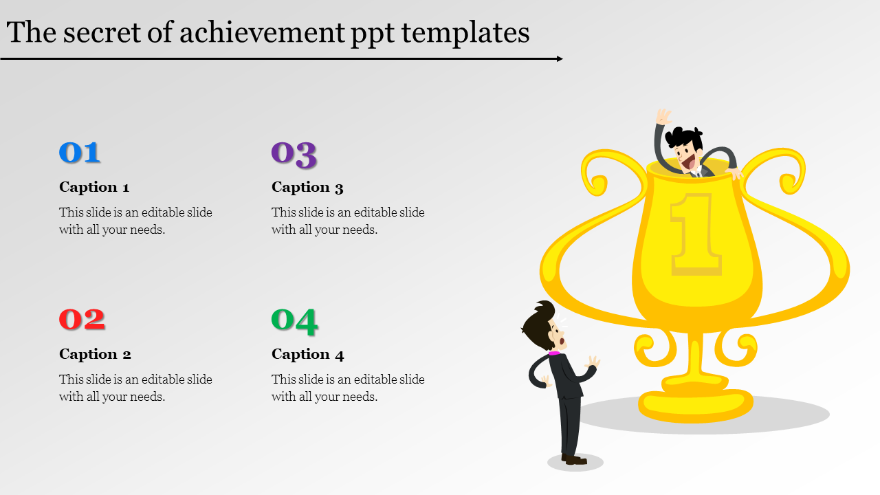 Customized Achievement PPT Templates With Four Node